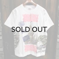 {MOMENTARY PSYCHO ART} RFD "4" Anniversary MULTI PRINT T-SHIRTS / WHITE