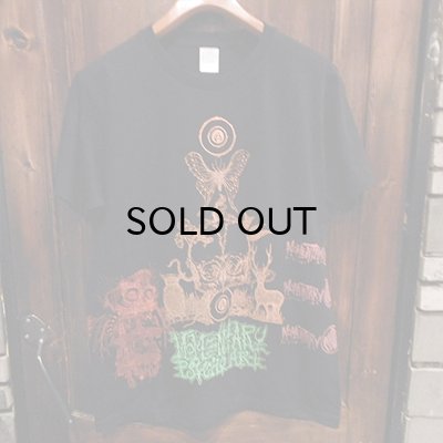 画像1: {MOMENTARY PSYCHO ART} "Letter From The North" MULTI PRINT T-SHIRTS / BLACK