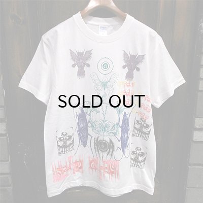 画像1: {MOMENTARY PSYCHO ART} "Letter From The North" MULTI PRINT T-SHIRTS / WHITE