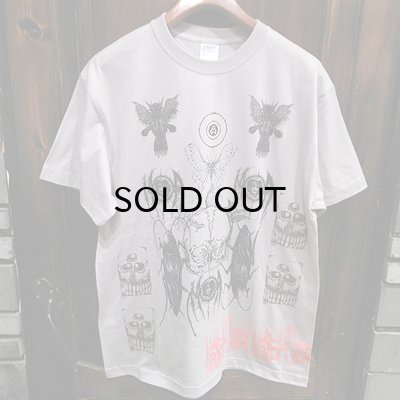 画像1: {MOMENTARY PSYCHO ART} "Letter From The North" MULTI PRINT T-SHIRTS / GRAY