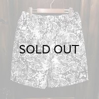 {NO MAD NUMSKULL} ORIGINAL PATTERN SHORT PANTS / "EYE" / 生成り×BLACK / L