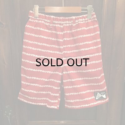 画像1: {NO MAD NUMSKULL} ORIGINAL PATTERN SHORT PANTS / "BORDER" / BURGUNDY / M