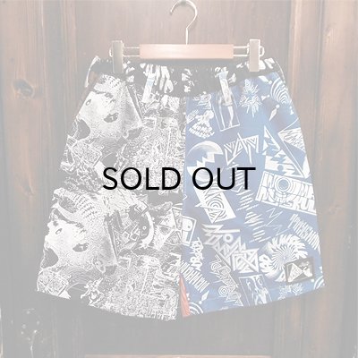 画像1: {NO MAD NUMSKULL} ORIGINAL PATTERN SHORT PANTS / CRAZY PATTERN / L