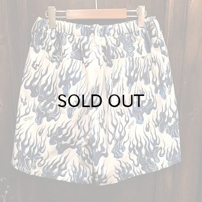 画像4: {NO MAD NUMSKULL} ORIGINAL PATTERN SHORT PANTS / FIRE / 生成り×PURPLE