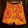 画像2: {NO MAD NUMSKULL} ORIGINAL PATTERN SHORT PANTS / FIRE / YELLOW×RED (2)