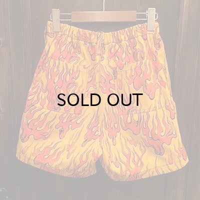 画像2: {NO MAD NUMSKULL} ORIGINAL PATTERN SHORT PANTS / FIRE / YELLOW×RED