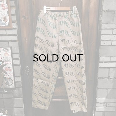 画像1: {NO MAD NUMSKULL} ORIGINAL PATTERN LONG PANTS / "TEETH" / LIGHT BEIGE×BLACK×GREEN