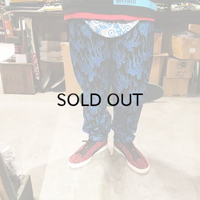 画像4: {NO MAD NUMSKULL} ORIGINAL PATTERN LONG PANTS / "FIRE" / BLACK×BLUE