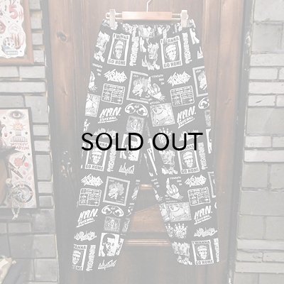 画像1: {NO MAD NUMSKULL} ORIGINAL PATTERN LONG PANTS / "PATCH" / BLACK×WHITE