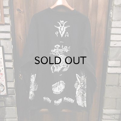 画像2: {MOMENTARY PSYCHO ART} "MULTI PRINT" L/S T-SHIRTS / BLACK / (XL) / "SICK FUCKER"