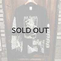 {MOMENTARY PSYCHO ART} "MULTI PRINT" L/S T-SHIRTS / BLACK / (M) / "SICK FUCKER"