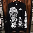 画像1: {MOMENTARY PSYCHO ART} "MULTI PRINT" L/S T-SHIRTS / BLACK / (L) / "DEMON FACE" (1)