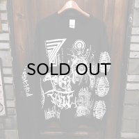 {MOMENTARY PSYCHO ART} "MULTI PRINT" L/S T-SHIRTS / BLACK / (L) / "COW LOGO"