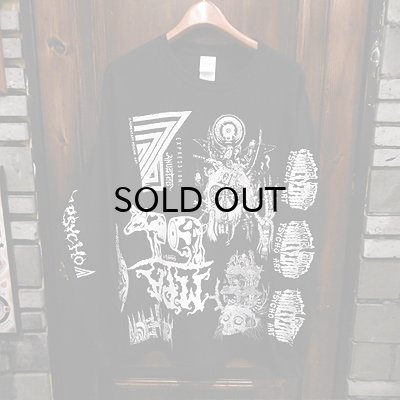 画像1: {MOMENTARY PSYCHO ART} "MULTI PRINT" L/S T-SHIRTS / BLACK / (L) / "COW LOGO"