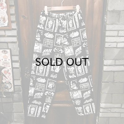 画像1: {NO MAD NUMSKULL} ORIGINAL PATTERN LONG PANTS / "PATCH" / BLACK×WHITE