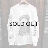 {PARADOX} Front ver. "Beard" L/S T-SHIRTS / WHITE / (M-L)