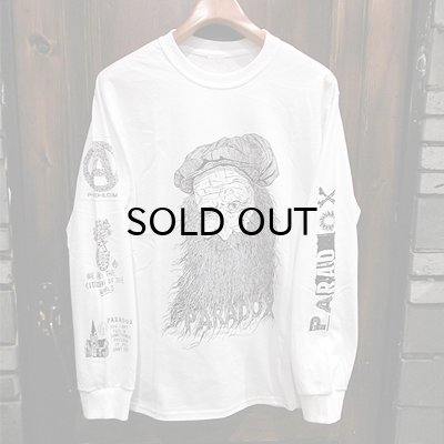 画像1: {PARADOX} Front ver. "Beard" L/S T-SHIRTS / WHITE / (M-L)