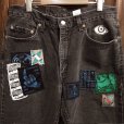 画像1: "USED" {NO MAD NUMSKULL} Remake DENIM PANTS / BLACK / 34inch (1)