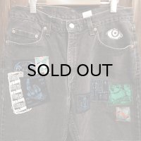 "USED" {NO MAD NUMSKULL} Remake DENIM PANTS / BLACK / 34inch