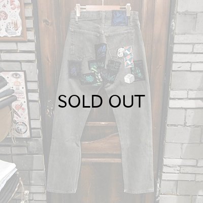 画像3: "USED" {NO MAD NUMSKULL} Remake DENIM PANTS / BLACK / 30inch