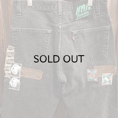 画像4: "USED" {NO MAD NUMSKULL} Remake DENIM PANTS / BLACK / 34inch