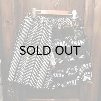 {NO MAD NUMSKULL} ORIGINAL PATTERN SHORT PANTS / BONE&PATCHWORK / BLACK×WHITE / (L)