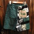 画像2: {NO MAD NUMSKULL} ORIGINAL PATTERN SHORT PANTS / LOGO2&PATCHWORK / BLACK×GREEN / (M) (2)