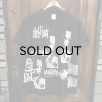 {MOMENTARY PSYCHO ART} "BLACKWHITE" MULTI S/S T-SHIRTS / BLACK / (M)