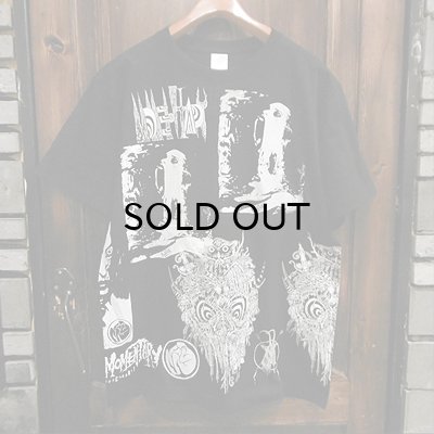 画像1: {MOMENTARY PSYCHO ART} "BLACKWHITE" MULTI S/S T-SHIRTS / BLACK / (L)