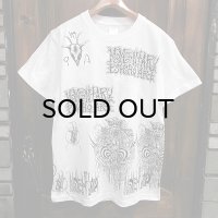 {MOMENTARY PSYCHO ART} "BLACKWHITE" MULTI S/S T-SHIRTS / WHITE / (L)