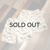 {PARADOX × NO MAD NUMSKULL} ORIGINAL PATTERN SHORT PANTS / "SHARK" / 生成り×BLUE系