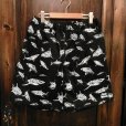 画像1: {PARADOX × NO MAD NUMSKULL} ORIGINAL PATTERN SHORT PANTS / "SHARK" / BLACK×WHITE (1)