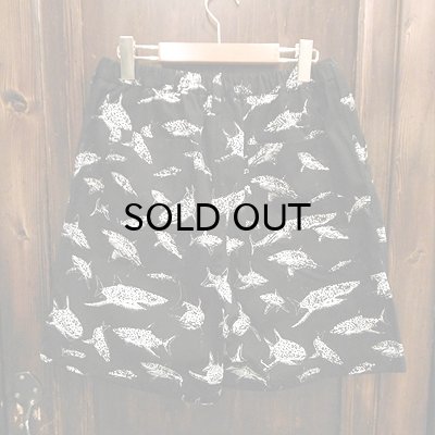 画像3: {PARADOX × NO MAD NUMSKULL} ORIGINAL PATTERN SHORT PANTS / "SHARK" / BLACK×WHITE