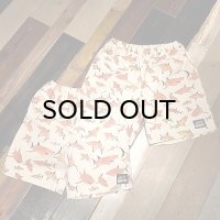 {PARADOX × NO MAD NUMSKULL} ORIGINAL PATTERN SHORT PANTS / "SHARK" / 生成り×ORANGE系