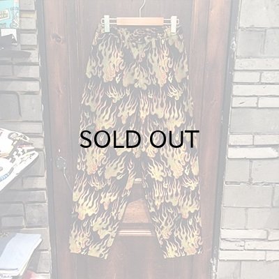 画像1: {NO MAD NUMSKULL} ORIGINAL PATTERN LONG PANTS / "FIRE" / BLACK×YELLOW