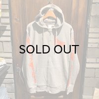 {MOMENTARY PSYCHO ART} "SICK FUCKER" ZIP-PARKA / XLsize / ASH GRAY