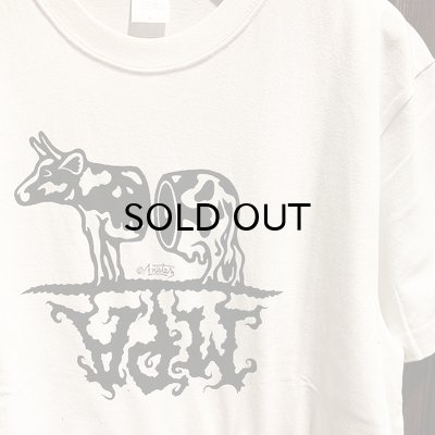 画像1: {MOMENTARY PSYCHO ART} "COW LOGO" S/S T-SHIRTS / WHITE