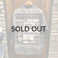{NO MAD NUMSKULL} PATCH L/S WORK SHIRTS / CHARCOAL / L