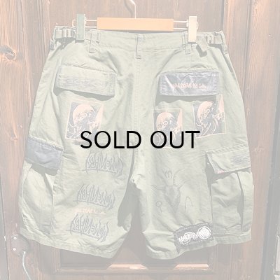 画像2: {MOMENTARY PSYCHO ART} USED CAMO CARGO SHORTS / OLIVE