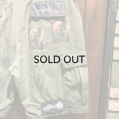 画像5: {MOMENTARY PSYCHO ART} USED CAMO CARGO SHORTS / OLIVE