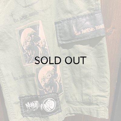 画像4: {MOMENTARY PSYCHO ART} USED CAMO CARGO SHORTS / OLIVE