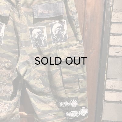 画像4: {MOMENTARY PSYCHO ART} USED CAMO CARGO SHORTS / TIGER