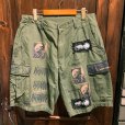 画像1: {MOMENTARY PSYCHO ART} USED CAMO CARGO SHORTS / OLIVE (1)