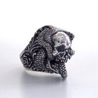 ※受注商品※ {GRYPHON} Gimmick ring & pendant Skull Rolled Snake