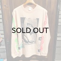 {MOMENTARY PSYCHO ART} "Cemetery" MULTI PRINT L/S T-SHIRTS (PINK)