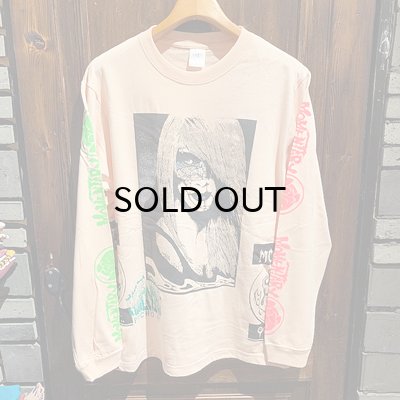 画像1: {MOMENTARY PSYCHO ART} "Cemetery" MULTI PRINT L/S T-SHIRTS (PINK)