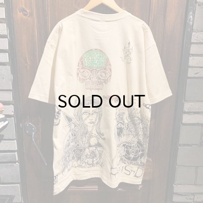 画像2: {MOMENTARY PSYCHO ART} "RAFFISH DOG" MULTI PRINT S/S T-SHIRTS(NATURAL)