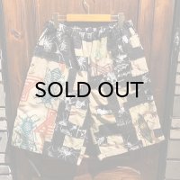 {NO MAD NUMSKULL} ORIGINAL PATTERN SHORT PANTS / "HATE PATCHWORK" / XL / 01