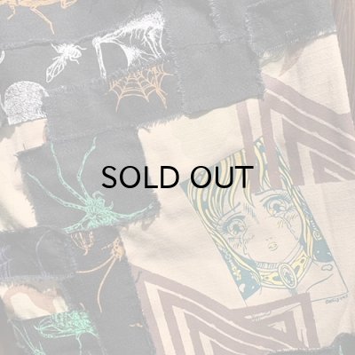 画像3: {NO MAD NUMSKULL} ORIGINAL PATTERN SHORT PANTS / "HATE PATCHWORK" / XL / 02