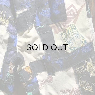 画像5: {NO MAD NUMSKULL} ORIGINAL PATTERN SHORT PANTS / "HATE PATCHWORK" / XL / 02